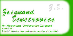 zsigmond demetrovics business card